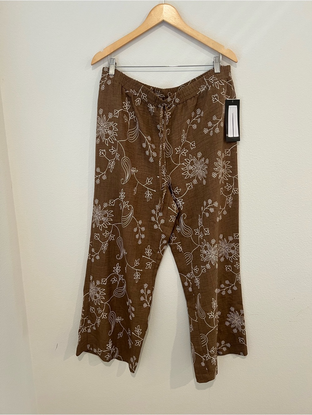 Brown Floral Print womens Casual Pants by New York clothing co size XL